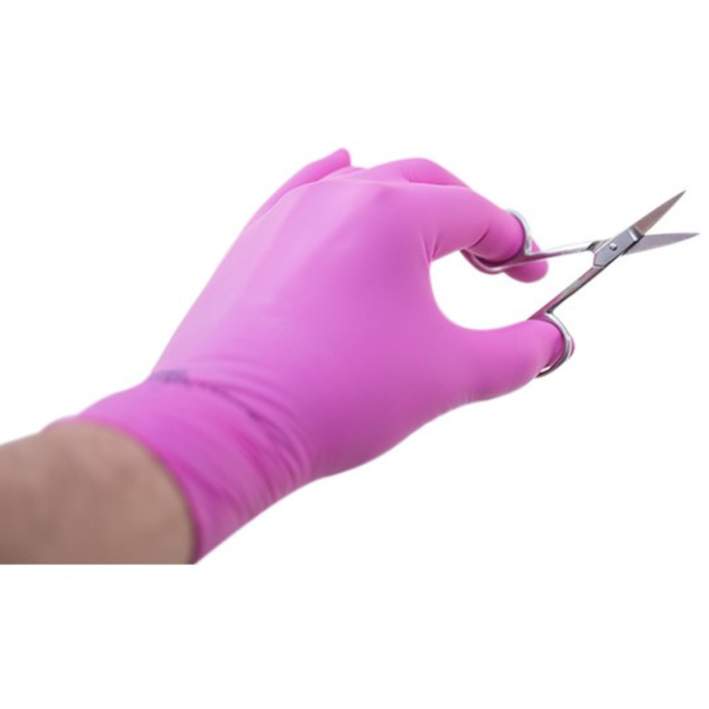 Caixa De Luvas Nitrílicas Super Max Tamanho G Com 100 Unidades Rosa
