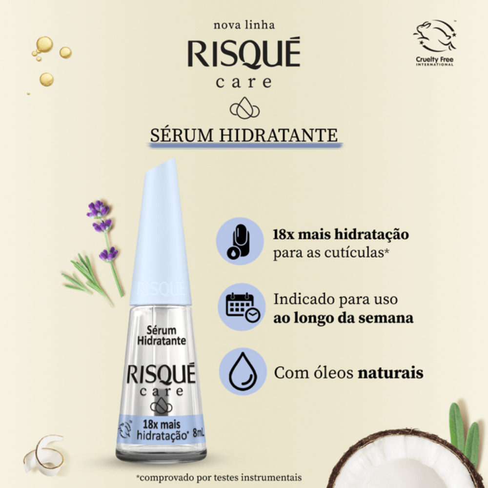 Esmalte Risqué Care Serum Hidratante 8ml