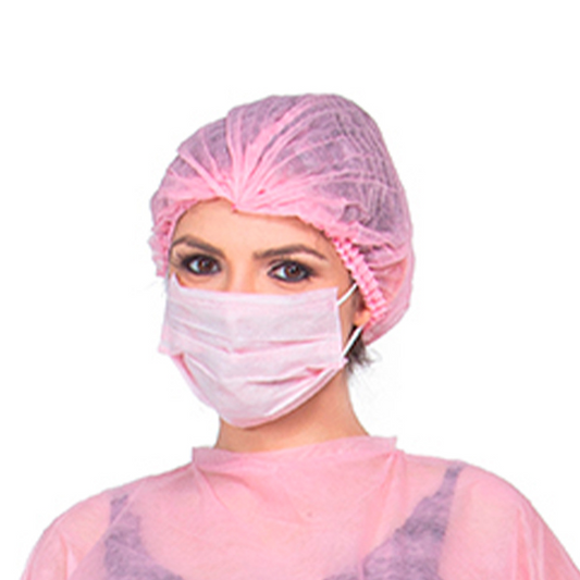 Pacote De Máscaras Descartáveis Com Elástico Rosa 25 Unidades Ntflex