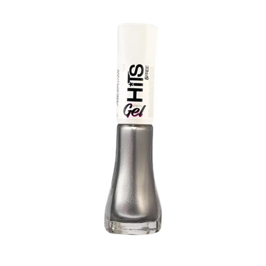 Esmalte Hits Perolado Efeito Gel Prata Cibernético 8ml