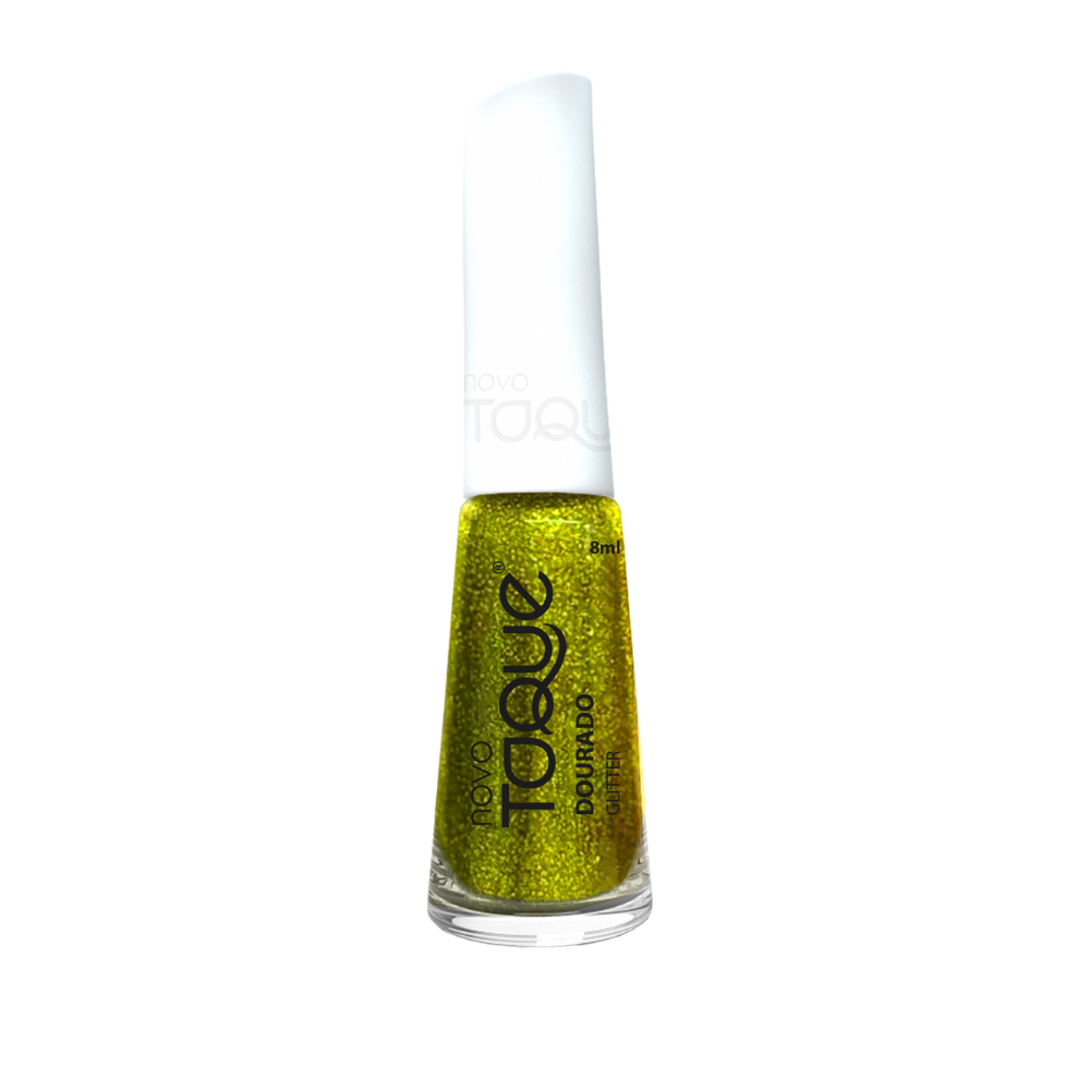 Esmalte Novo Toque Glitter Dourado 8ml