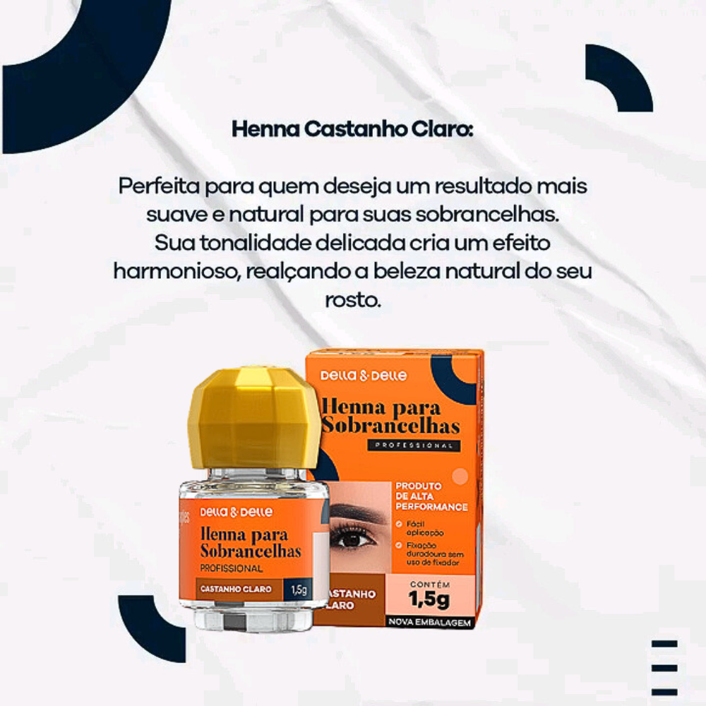 Henna Della E Delle 1,5g Castanho Claro