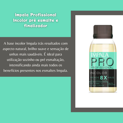 Refil Esmalte Impala Tratamento Linha Profissional Incolor 60ml