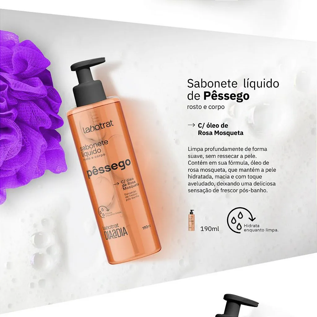 Sabonete Líquido Labotrat 190ml Pêssego