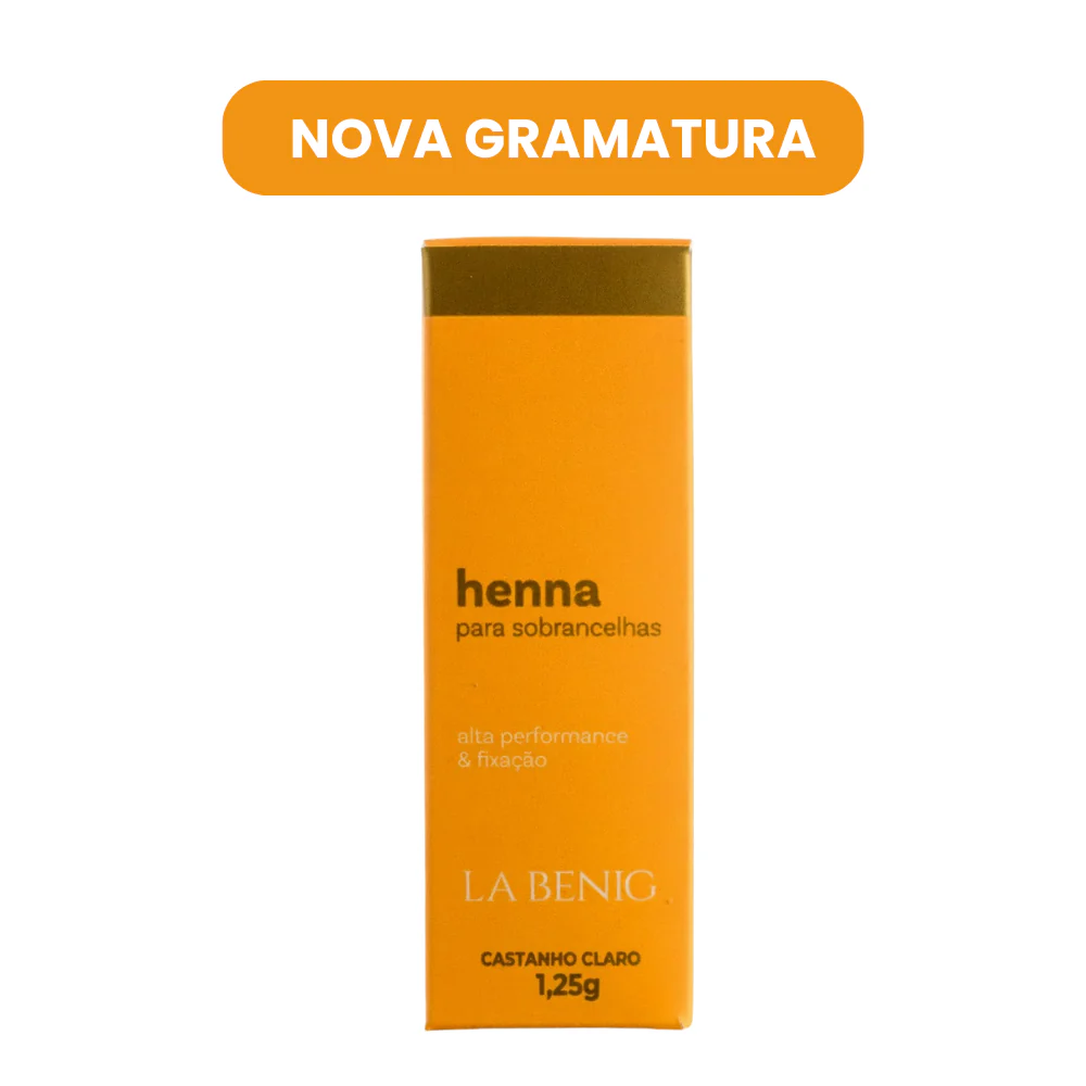 Kit La Benig Henna E Fixador Profissional Castanho Claro 1,25g