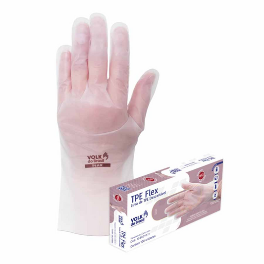 Caixas De Luvas TPE Flex Transparente 100 Unidades Tamanho P Volk