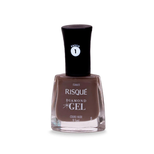 Esmalte Risqué Diamond Efeito Gel Couro Nude 9,5ml