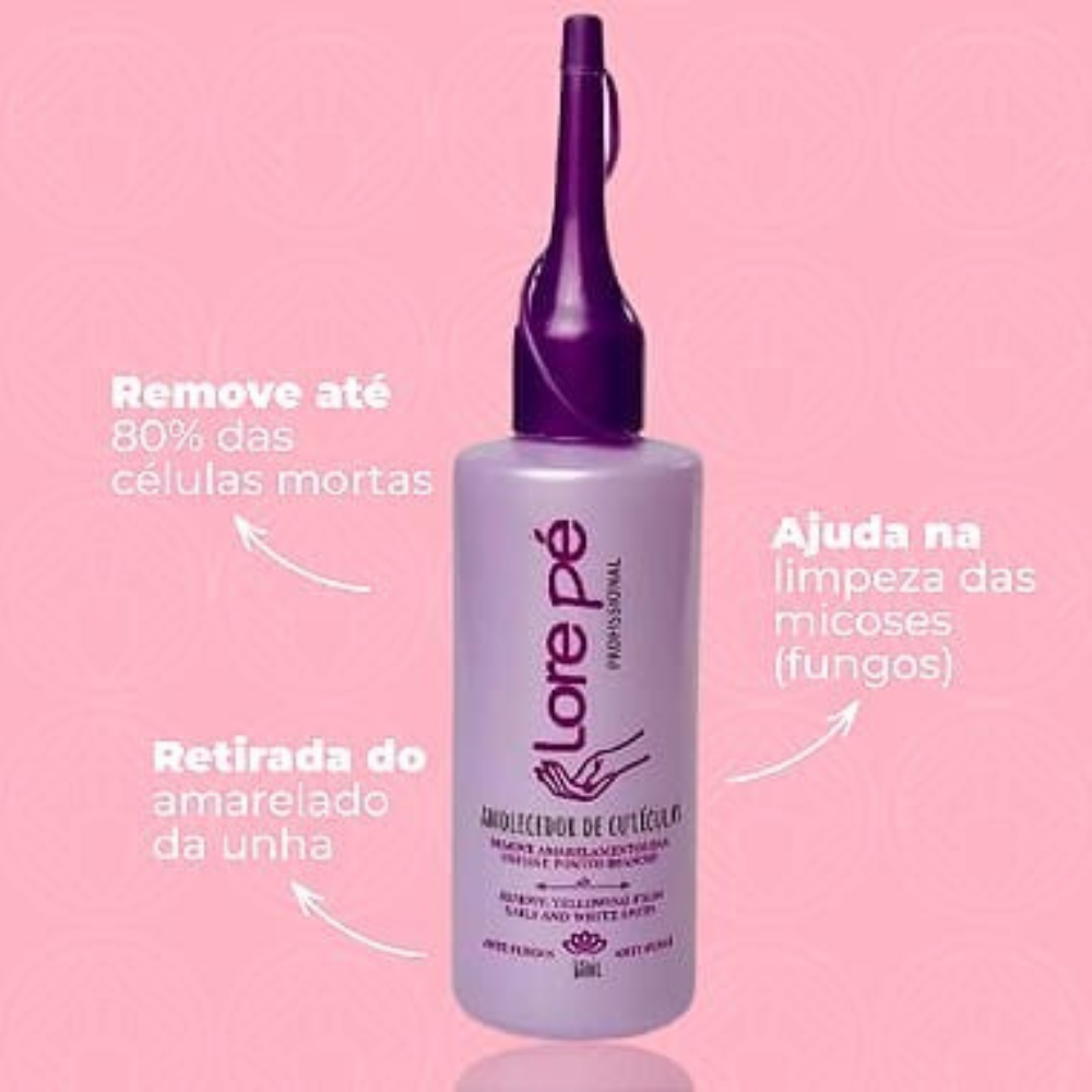 Líquido Amolecedor De Cutículas Lore Pé 80ml