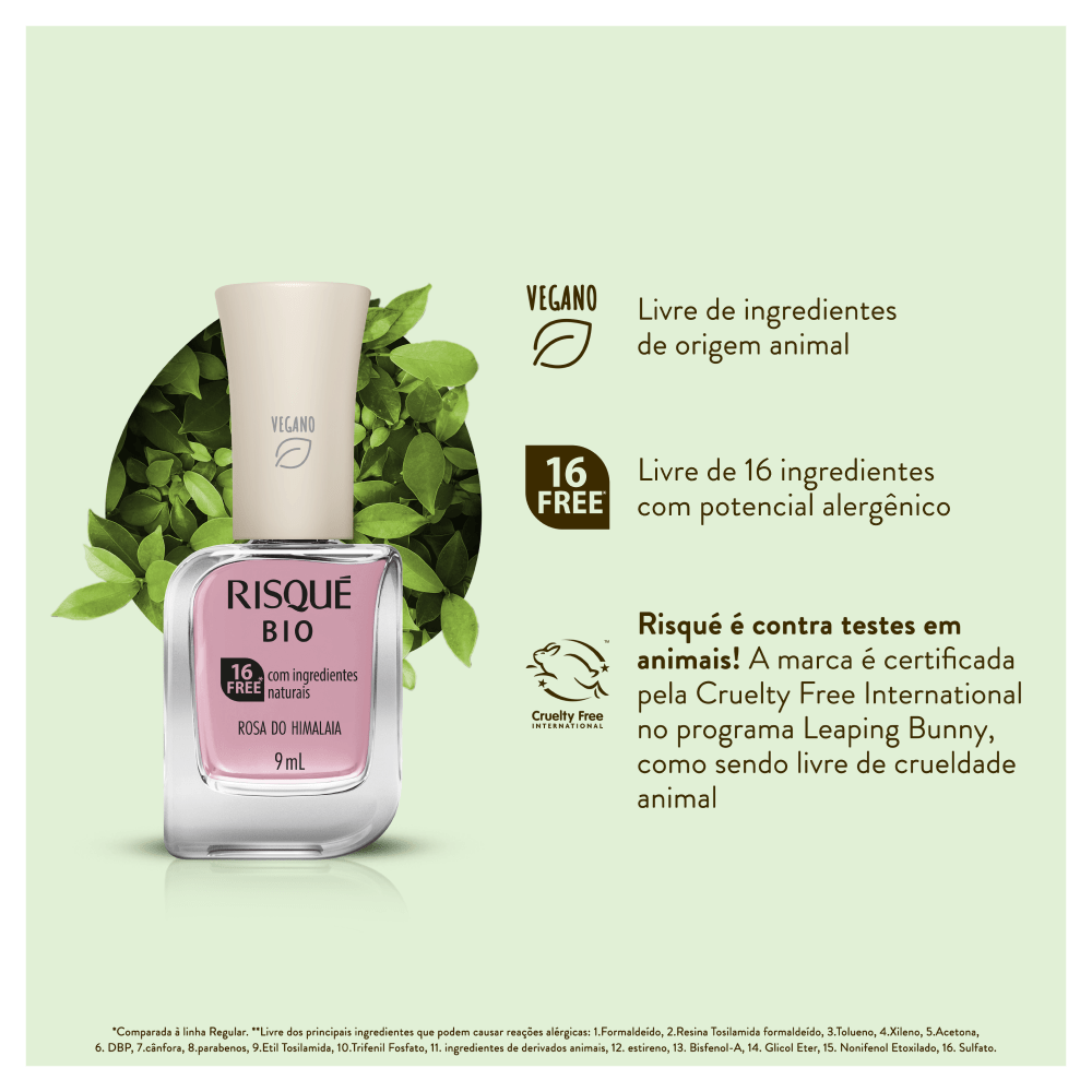 Esmalte Risqué Cremoso Bio 9ml Rosa Do Himalaia