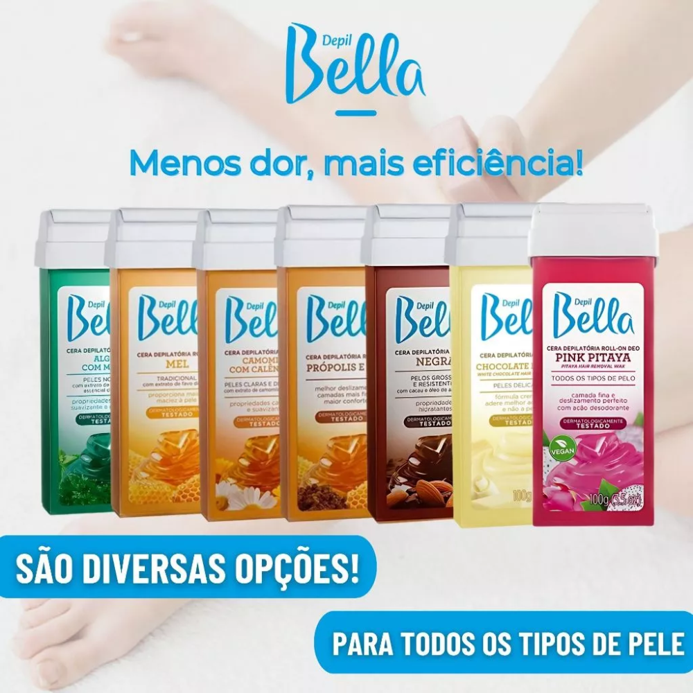 Refil Cera Depilatória Roll-on Depil Bella 100g
