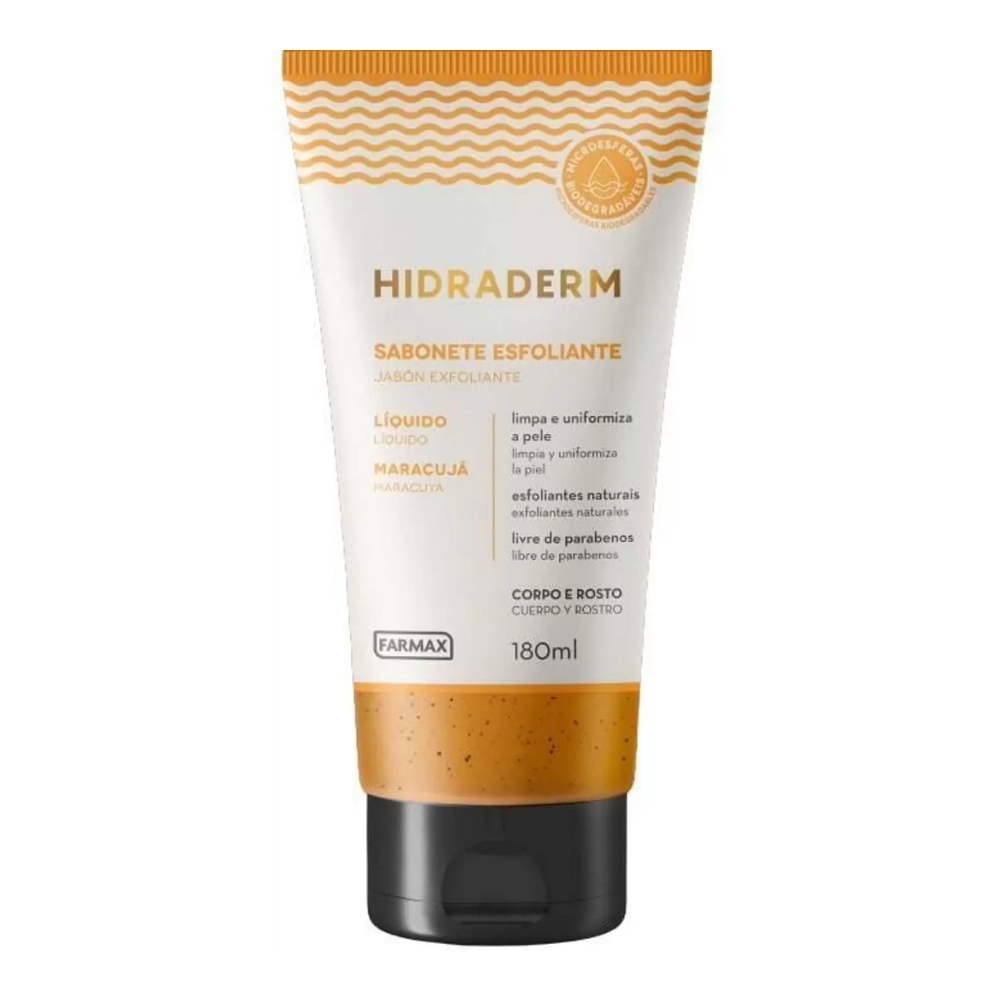 Sabonete Líquido Esfoliante Hidraderm Farmax 180ml