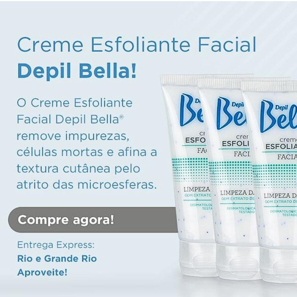 Creme Esfoliante Facial Alecrim Depil Bella 50g