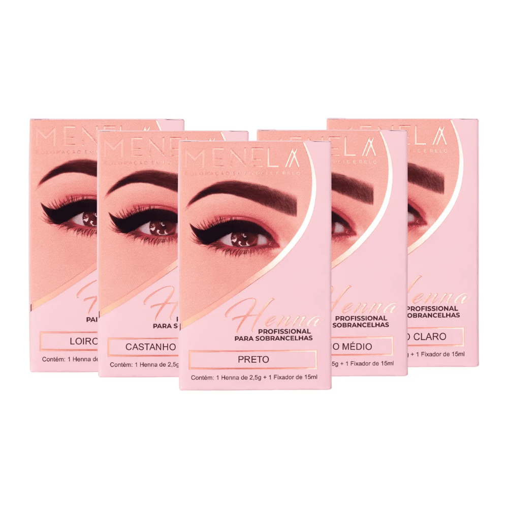 Kit Henna E Fixador Menela 2,5g