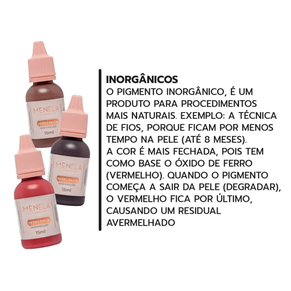 Pigmento Menela Mr. Night Castanho Escuro Intenso Inorgânico Micropigmentação Sobrancelhas 3ml