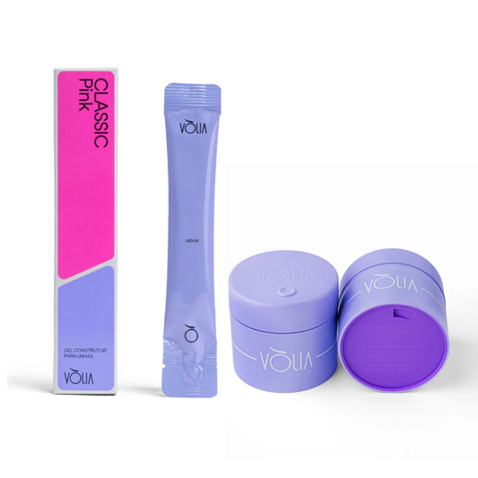 Kit Gel Refil Sachê Vòlia 14g Classic Pink + Pote Eco Vòlia 30g Lavanda