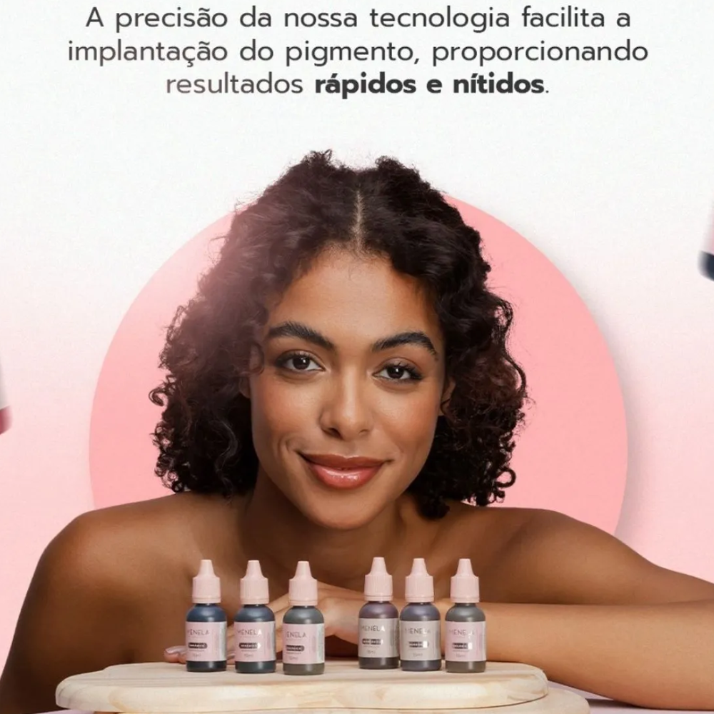 Pigmento Menela Mr. Night Castanho Escuro Intenso Inorgânico Micropigmentação Sobrancelhas 3ml