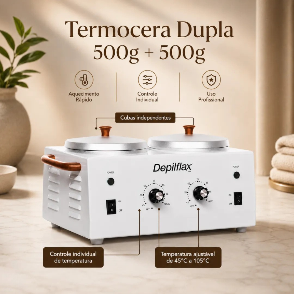 Termocera Dupla 500g + 500g Depilflax