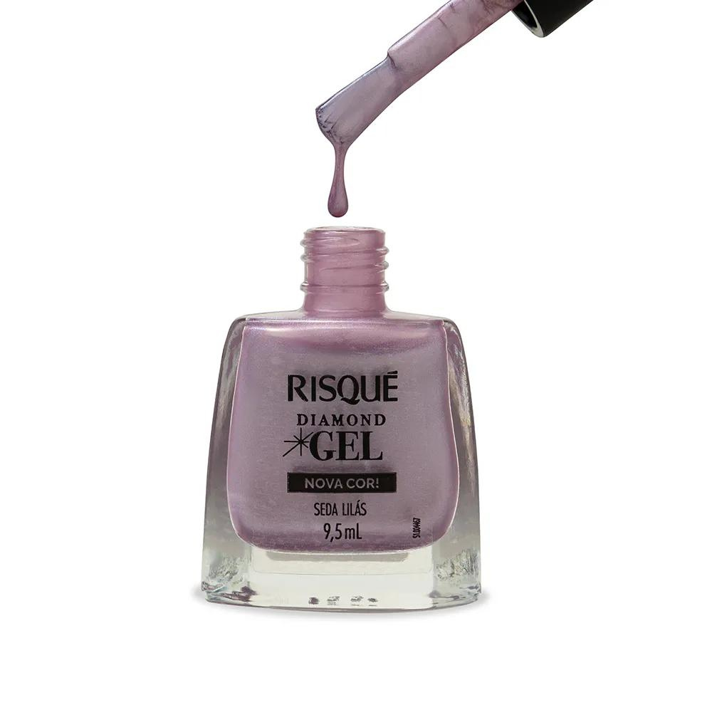 Esmalte Risqué Diamond Gel Seda Lilás 9,5ml