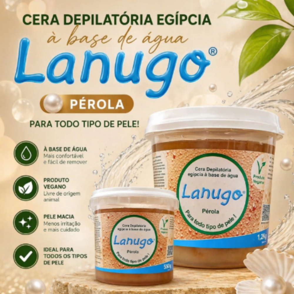 Cera Depilatória Pérola Vegana Lanugo 550g