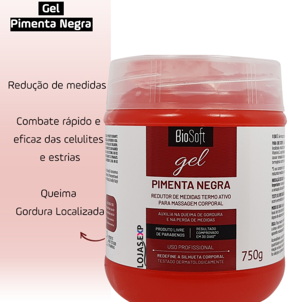Gel De Massagem Pimenta Negra Bio Soft 750g
