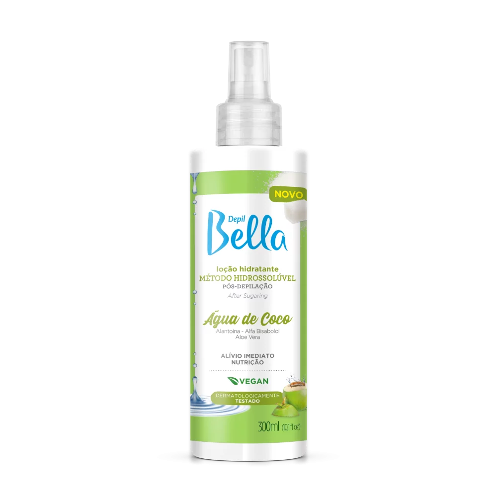 Loção Hidratante Hidrossolúvel Água De Coco Pós Depilação Depil Bella 300ml