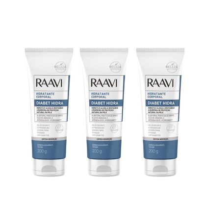 Kit Com 3 Creme Hidratante Diabet Raavi 200g