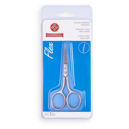 Tesoura Curva Para Unhas Flex Em Aço Inox Mundial