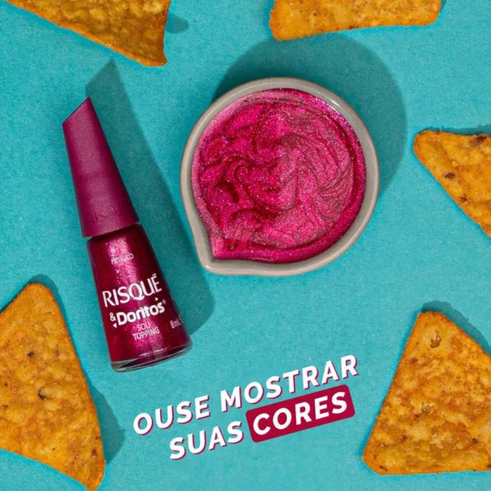 Esmalte Risqué & Doritos Metálico Sou Topping Rosa 8ml