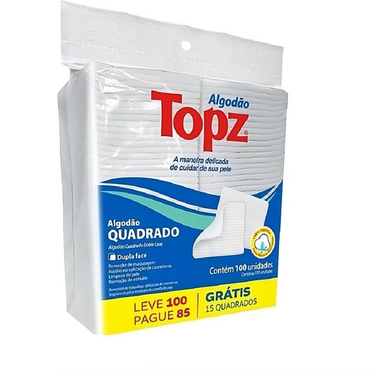 Algodão Topz 100 unidades Quadrado