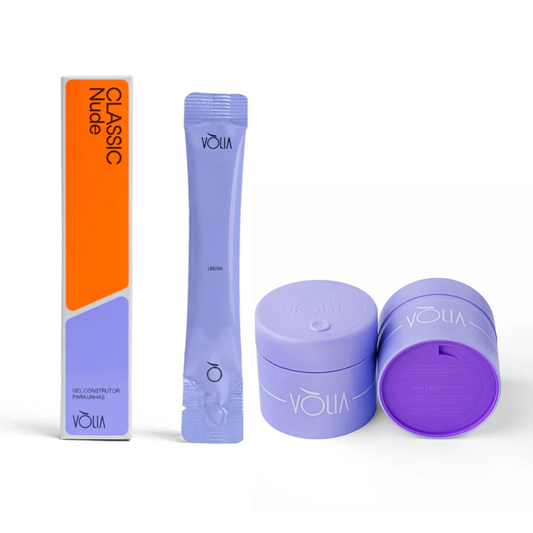 Kit Gel Refil Sachê Vòlia 14g Classic Nude + Pote Eco Vòlia 30g Lavanda