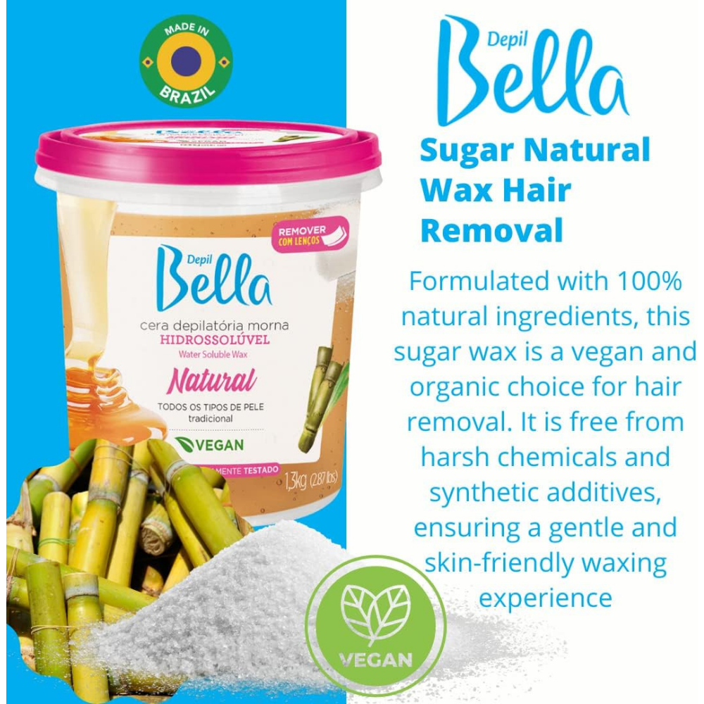 Cera Hidrossolúvel Natural Depil Bella 1,3kg