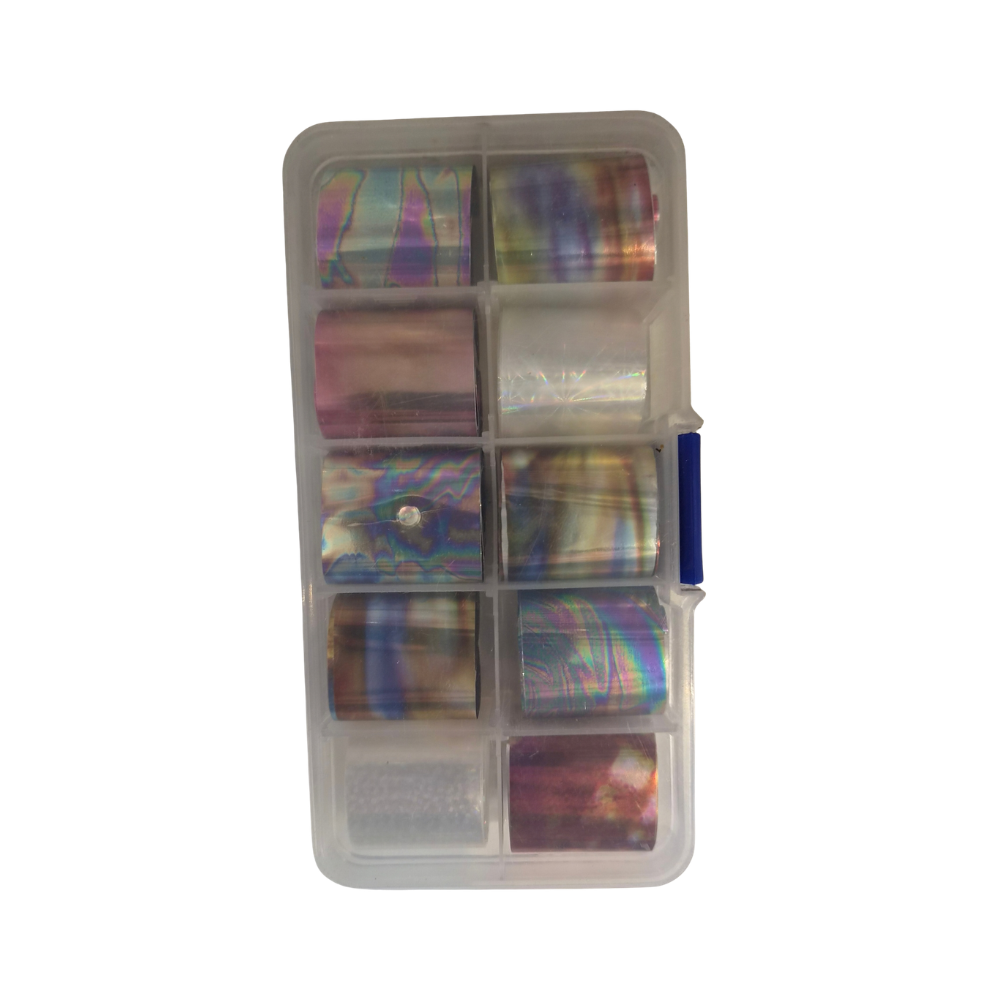 Caixa Nail Foil Decoração Das Unhas 10 Rolos