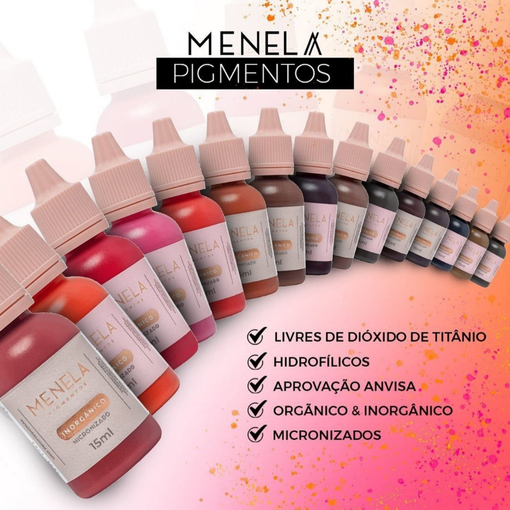 Pigmento Menela Mr. Black Preto Puro Orgânico Micropigmentação Sobrancelhas 3ml