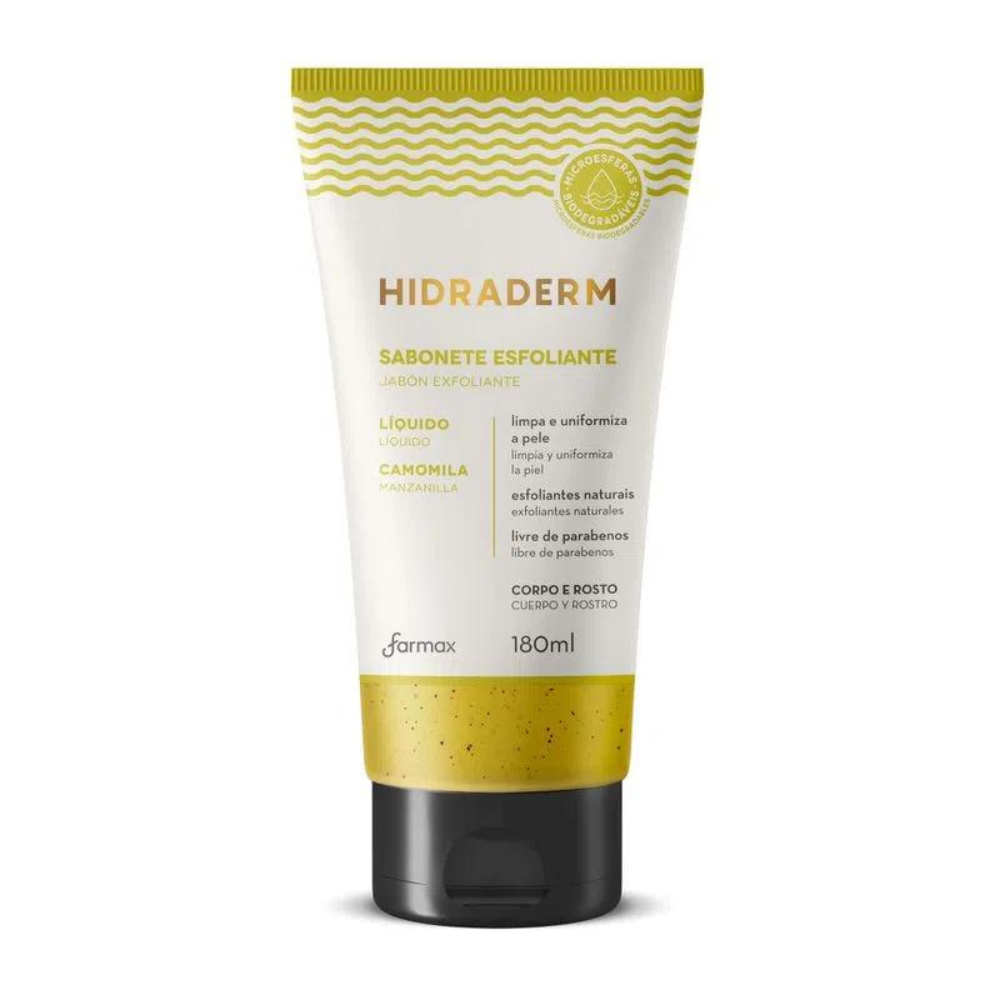 Sabonete Líquido Esfoliante Hidraderm Farmax 180ml