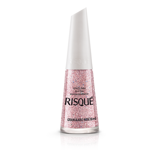 Esmalte Risqué Glitter Granulado Rosé 8ml