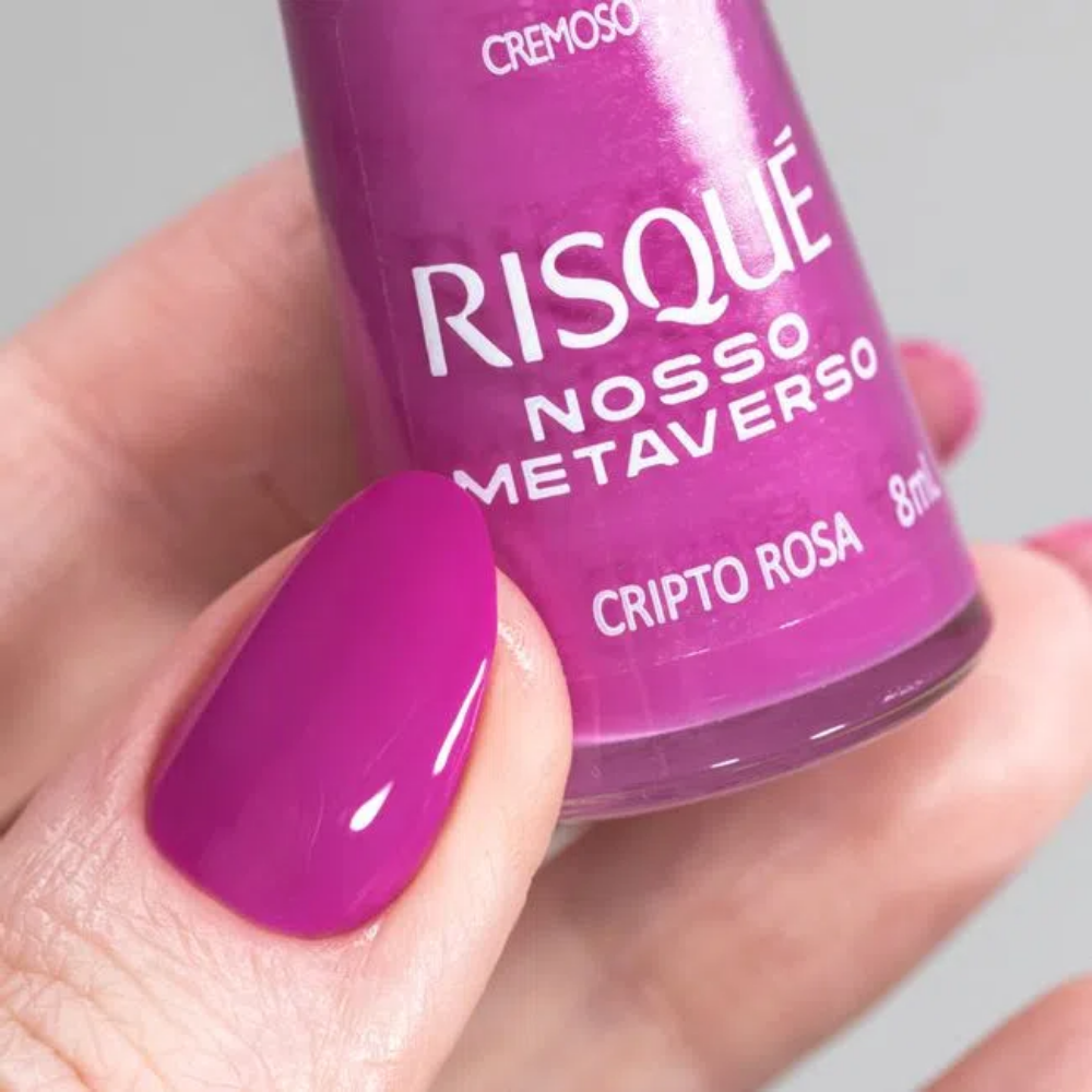Esmalte Risqué Cremoso Cripto Rosa 8ml - Rosa - Nosso Metaverso