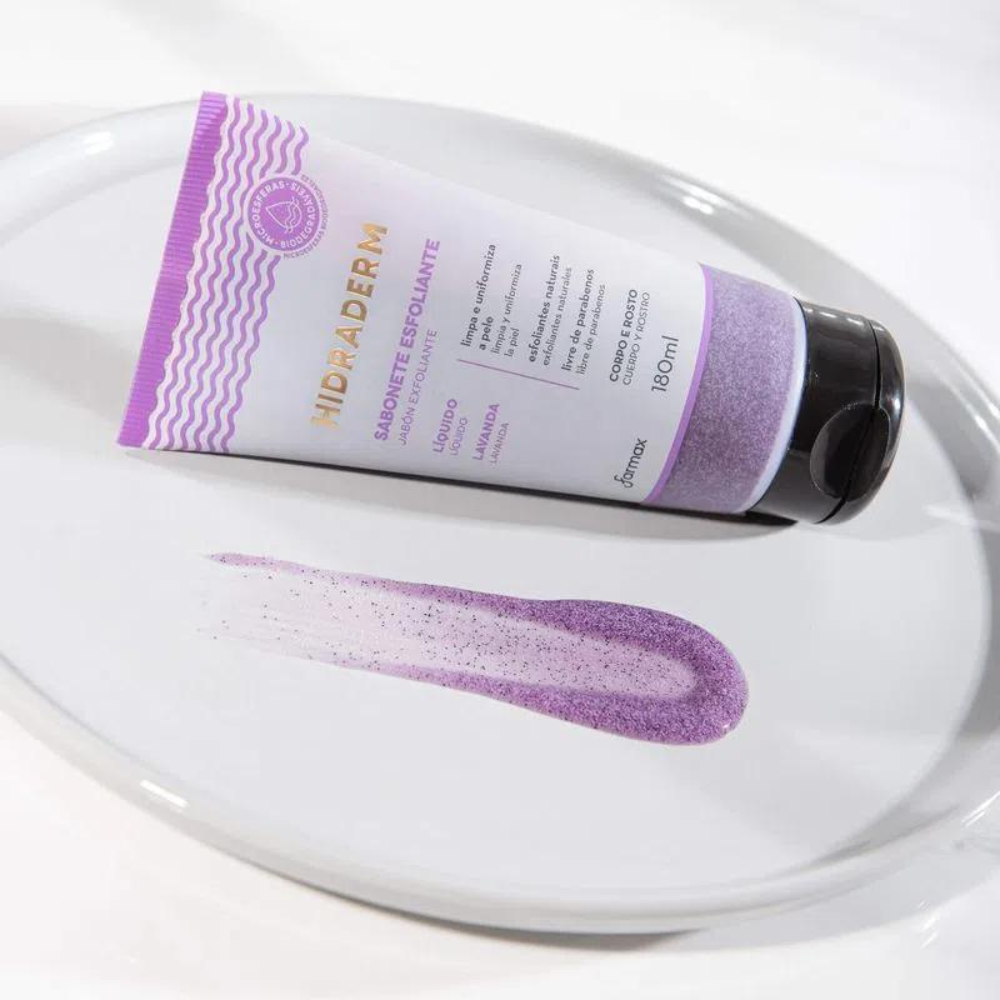 Sabonete Líquido Esfoliante Hidraderm 180ml Lavanda