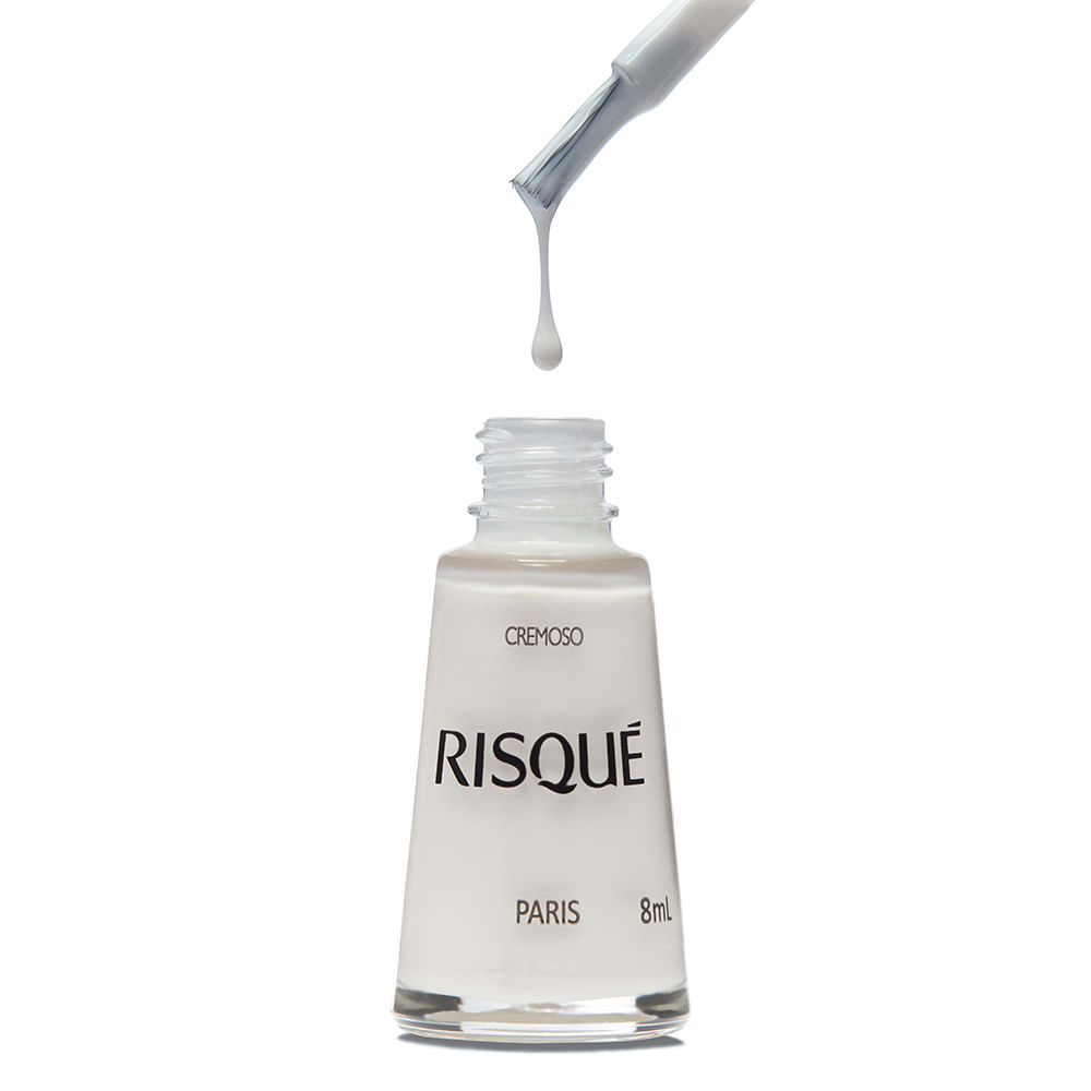 Esmalte Risqué Cremoso Paris 8ml - Branco - Cremoso