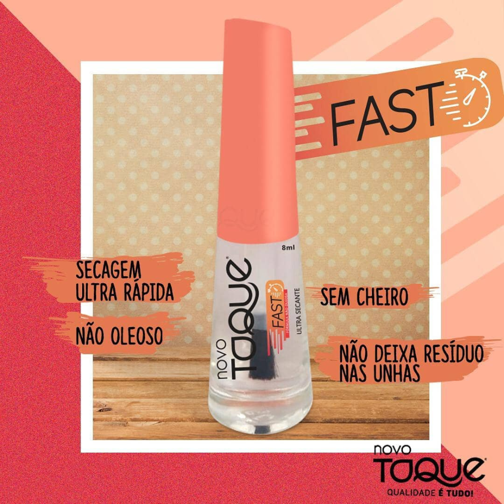 Esmalte Novo Toque Transparente Fast 8ml