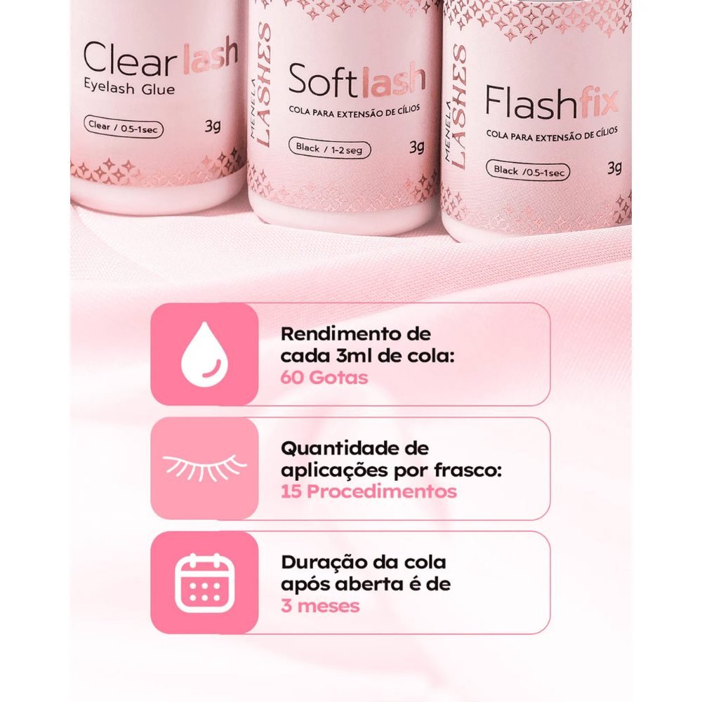 Soft Lash Cola para Cílios Menela Lashes 3g
