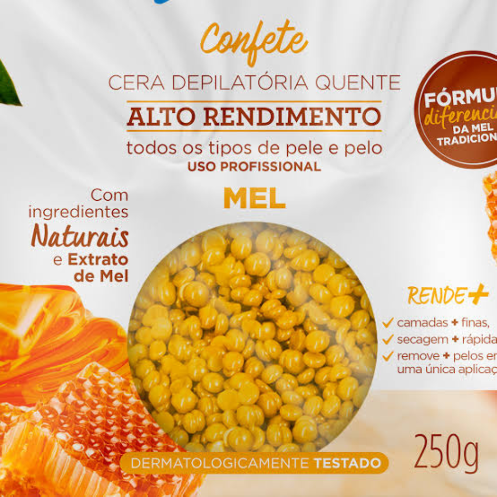 Cera Depilatória Confete Mel Depil Bella 250g
