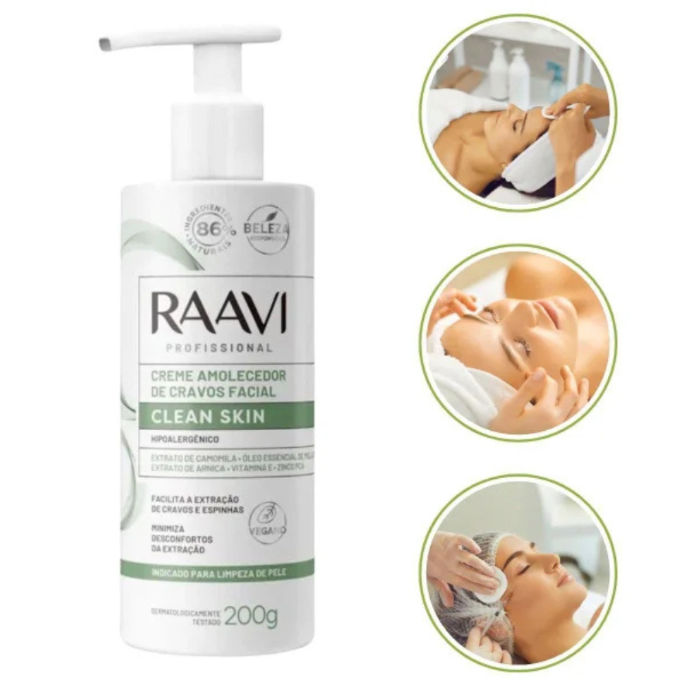 Creme Amolecedor De Cravos Facial Clean Skin Raavi 200g
