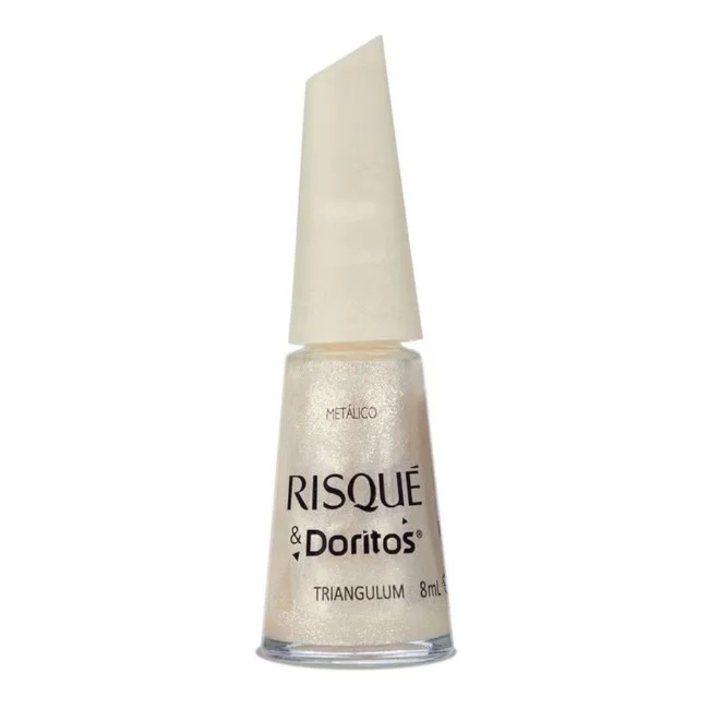Esmalte Risqué & Doritos Metálico Triangulum Branco 8ml