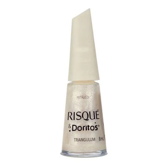 Esmalte Risqué & Doritos Metálico Triangulum Branco 8ml
