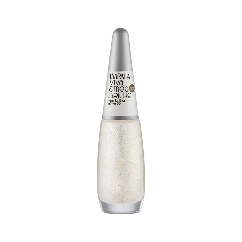 Esmalte Impala Viva, Ame E Brilhe  Glitter 3D Vim Brilhar 7,5ml