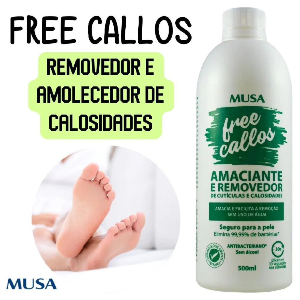 Removedor De Cutículas E Calosidades Free Callos Musa 500ml