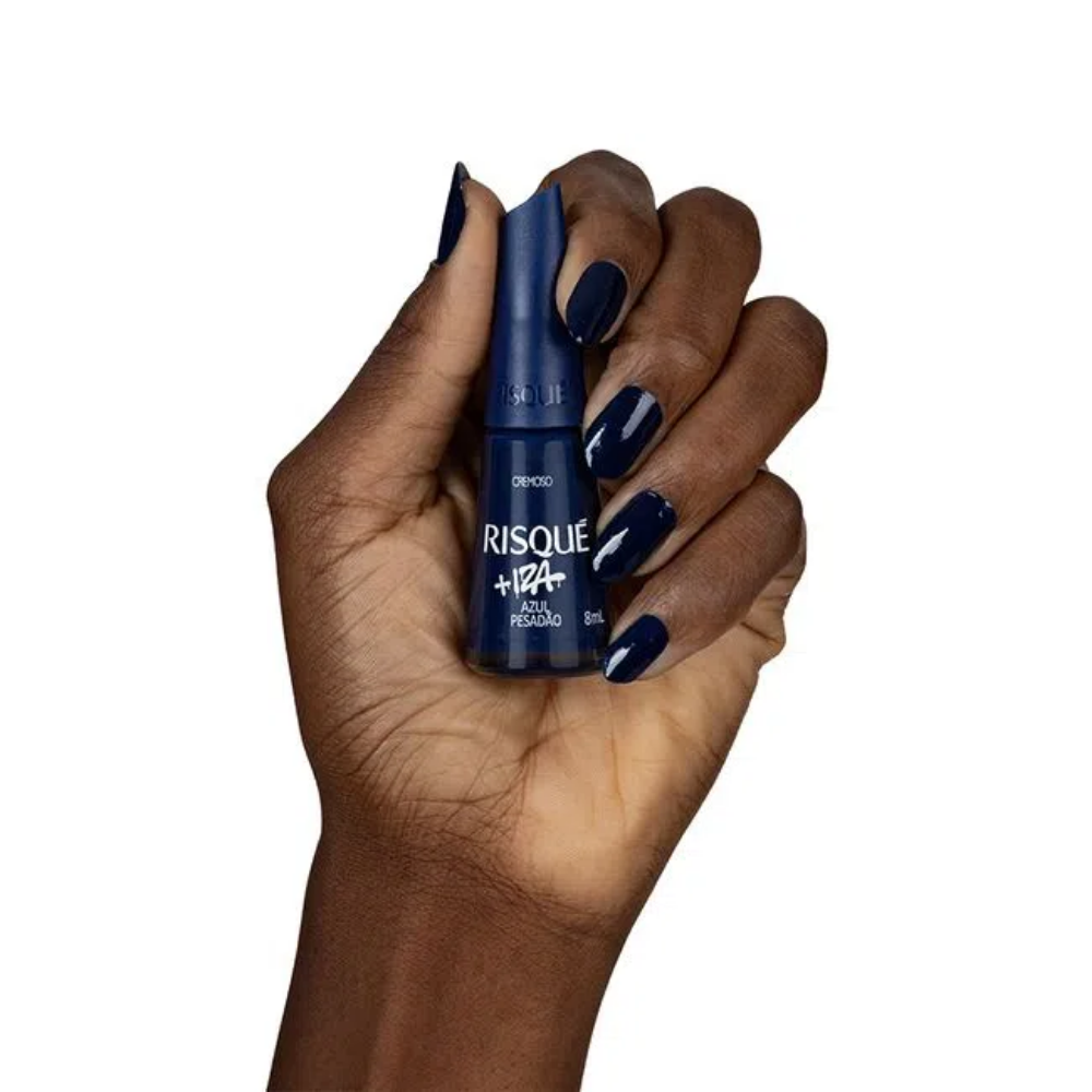 Esmalte Risqué Cremoso Azul Pesadão 8ml - Azul - + Iza