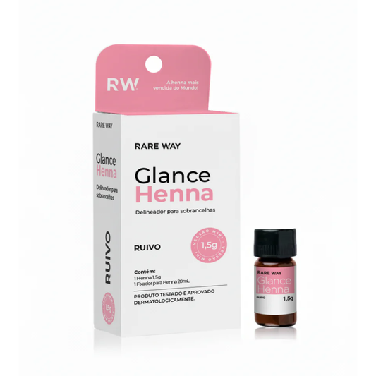 Kit Henna E Fixador Para Sobrancelhas Glance Mini Ruivo Rare Way 1,5g