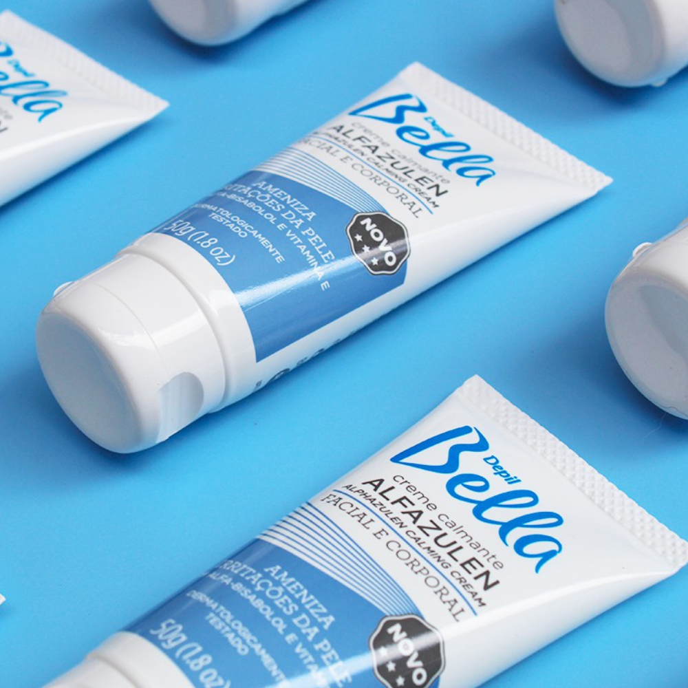 Kit Com 3 Creme Calmante Facial E Corporal Alfazulen Depil Bella 50g