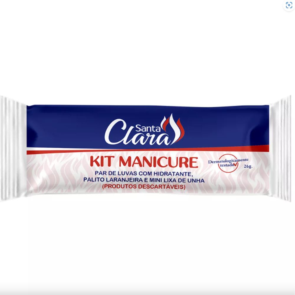 Kit Alicate Cutícula Aço Inoxidável Isacare Personal + Kit Manicure Descartável 4 Peças Santa Clara 1451